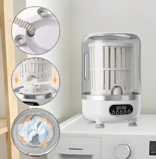 Mini Machine à Laver et Sécher Automatique 3L – Portable USB pour Vêtements et Sous-Vêtements