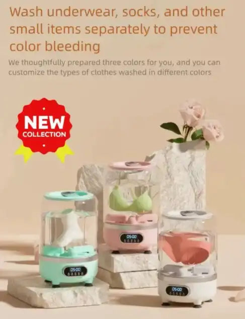 Mini Machine à Laver et Sécher Automatique 3L – Portable USB pour Vêtements et Sous-Vêtements